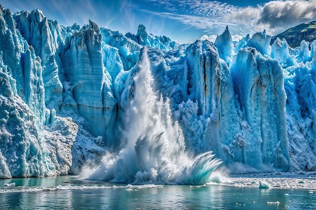 glacier glacier edge calving glacier